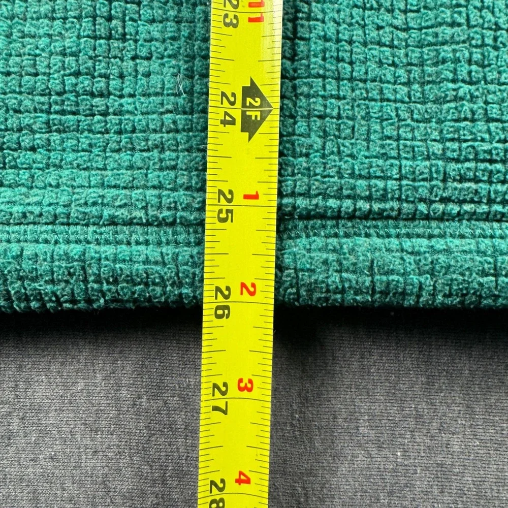 Hi-Tec Mens Green Waffle Grid Fleece Snap Neck Pullover Sweater Size M